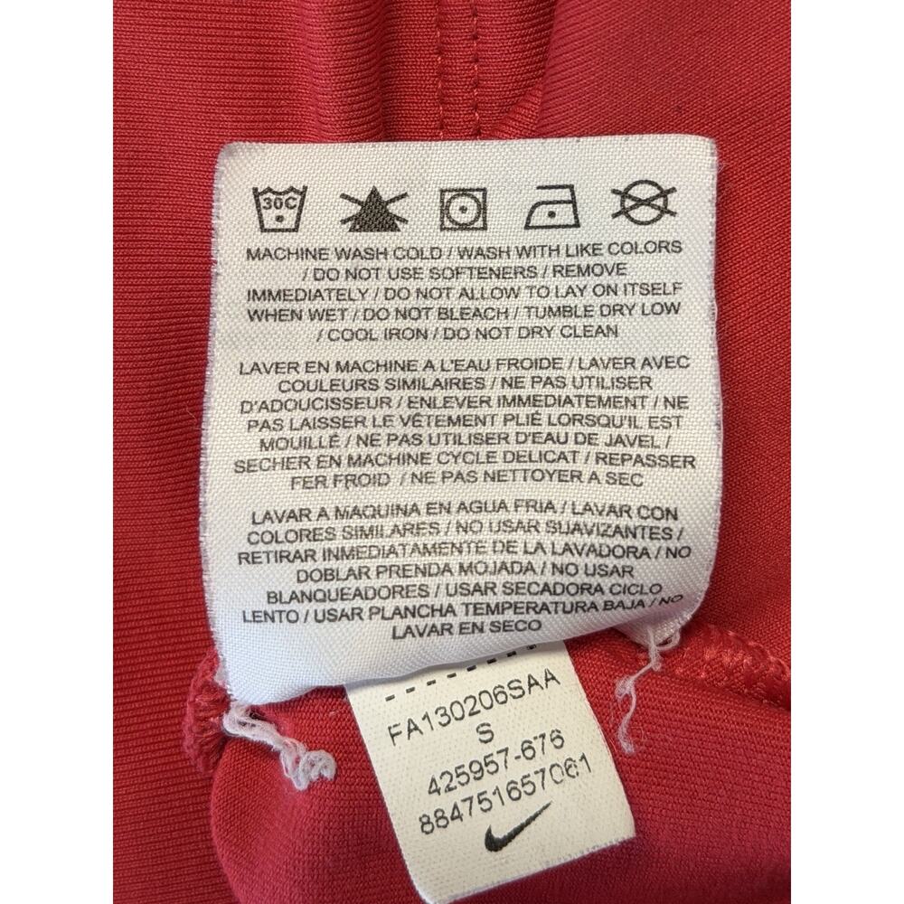 Nike Womens Hot Pink Dri Fit Split Neck Active Top Small Y2K Yoga 2000s Bright - Picture 10 of 10